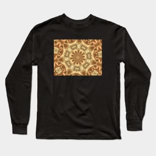 Molten Gold Fractal Mandala Kaleidoscope Abstract 2 Long Sleeve T-Shirt